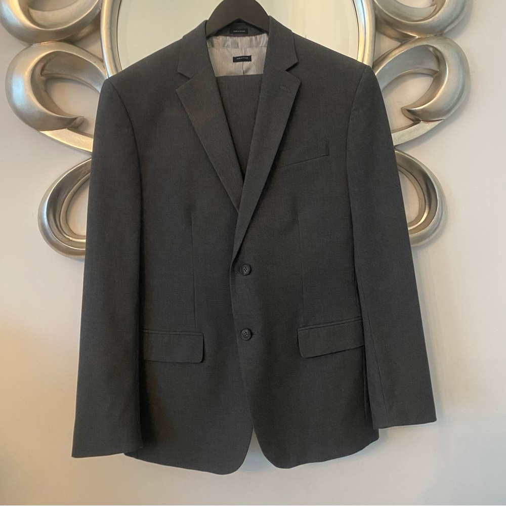 Men’s Charcoal Dark Gray Joseph Ferrar 3-Piece Suit - Slim Fit | 40R 33x32 Large
